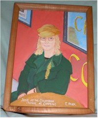 "Josie at the Columbian" acryclic painting
