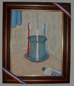 Patriotic Toothbrushes acryclic painting
