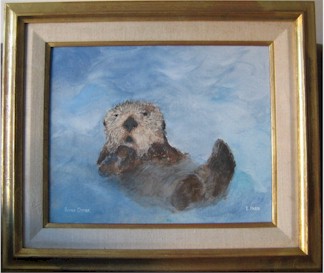 River Otter acrylic painting